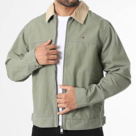 Tommy Jeans - Veste Zippée Regular Fit Cotton Ranch 2743 Vert Kaki
