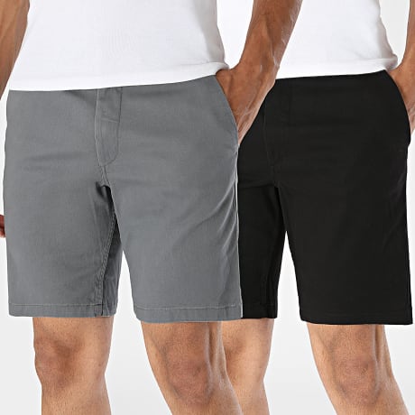 Jack And Jones - Lot De 2 Shorts Chino Marco Dylan Gris Anthracite Noir
