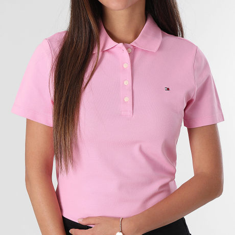 Tommy Hilfiger - Polo Manga Corta Slim Mujer 1985 3225 Rosa