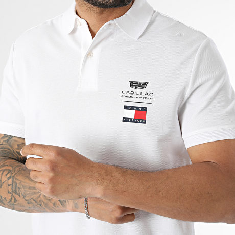 Tommy Hilfiger - Polo Manga Corta Cadillac F1 Logo 0089 Blanco