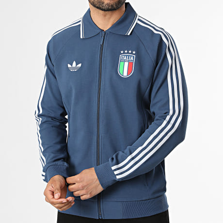 Adidas Originals - Chaqueta Con Cremallera 3 Rayas Italia Exterior JY9599 Azul Marino Azul Claro