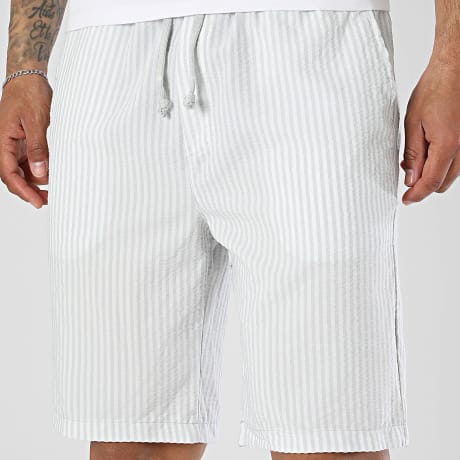 Frilivin - Calção de treino às riscas 046 Branco Cinza