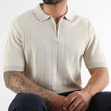 LBO - Polo Gebreide Korte Mouwen 0791 Beige