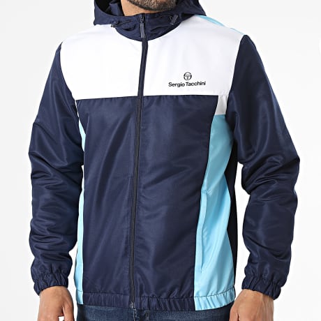 Sergio Tacchini - Veste Capuche Zippée Granada 41460 Bleu Marine Blanc Bleu Clair