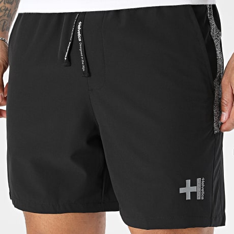 Helvetica - Casual Short Met Strepen Usain 19 Zwart