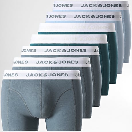 Jack And Jones - Lot De 7 Boxers Dean Solid Bleu Clair Gris Vert Bouteille