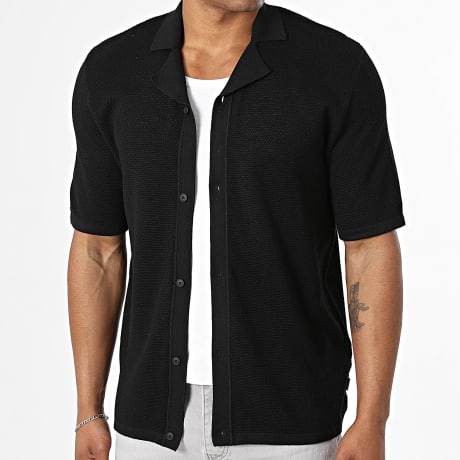 Jack And Jones - Chemise Manches Courtes Texturée Chris Noir