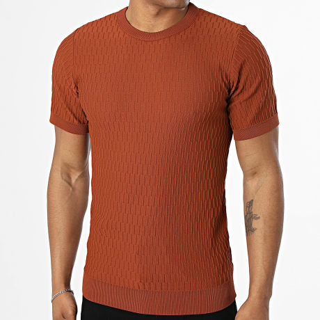 Mackten - T-Shirt em Malha Texturizada O17 Castanho