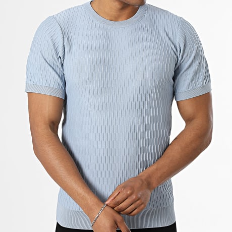 Mackten - T-Shirt em Malha Texturizada O17 Azul Claro