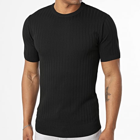 Mackten - T-Shirt De Malha Canelada O12 Preto