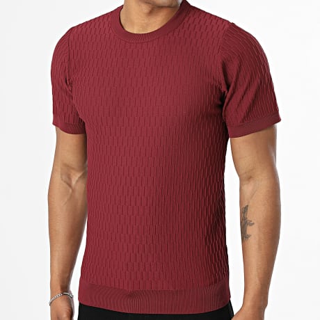 Mackten - T-Shirt em Malha Texturizada O17 Bordô