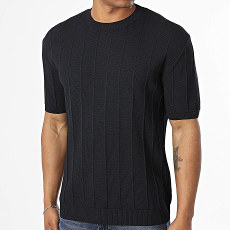 Mackten - T-Shirt em Malha Listrada 273 Azul Marinho