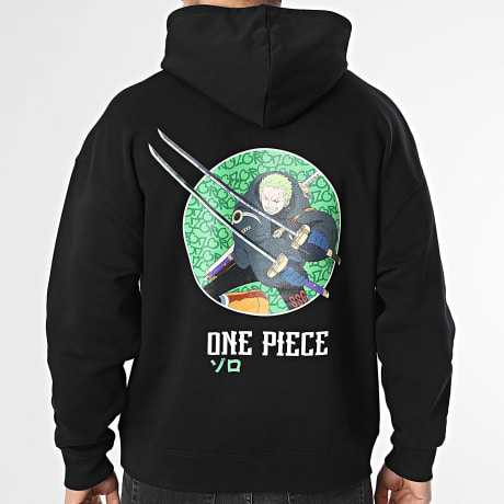 One Piece - Sudadera con Capucha Relaxed Acción Zoro Negro