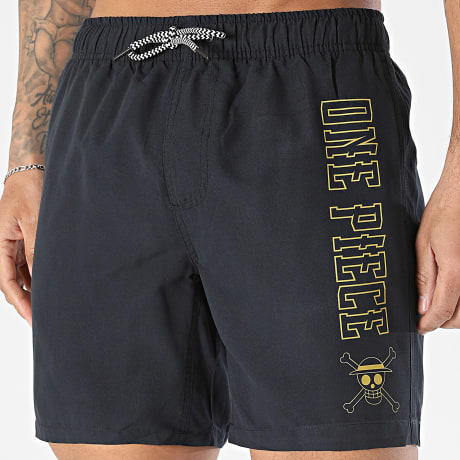 One Piece - Short De Bain Outline Noir Or
