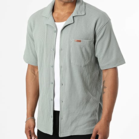 Geographical Norway - Camisa De Manga Corta Waffle Zifel Verde Kaki Claro