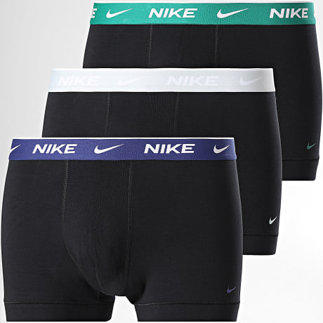 Nike - Pack de 3 Boxers Essential Cotton Stretch KE1284 Negro Gris Claro Azul Marino Verde