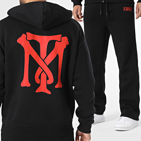 Scarface - Ensemble De Survêtement Big LogoBack Noir Rouge