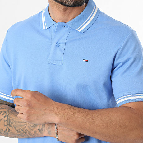 Tommy Jeans - Polo Korte Mouwen Regular Fit Tipped 2700 Lichtblauw