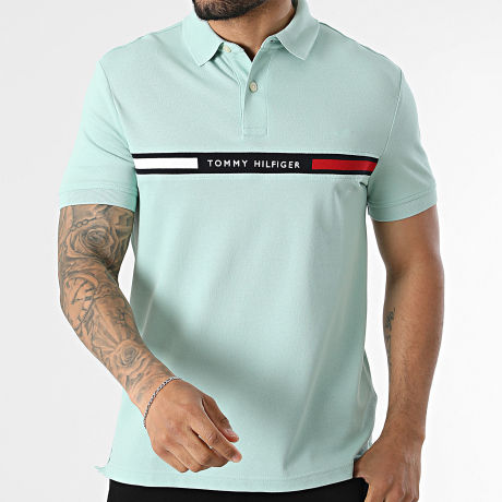 Tommy Hilfiger - Polo Manga Corta Hilfiger Chest Insert 8130 Verde