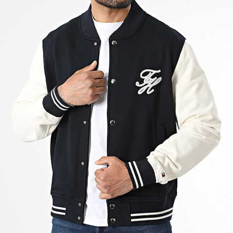 Tommy Hilfiger - Veste Bomber Script Colorblock 3091 Bleu Marine Beige