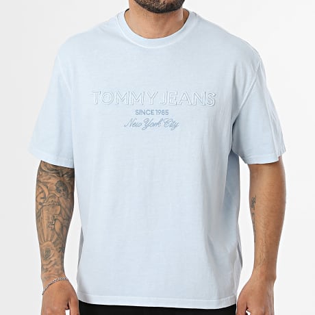 Tommy Jeans - Tee Shirt 90s New Classics 2545 Bleu Clair Chiné