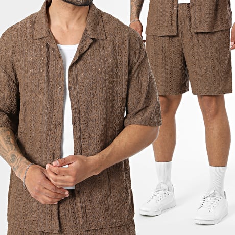 MTX - Set Kurzarmhemd Und Jogging-Short 141 Braun