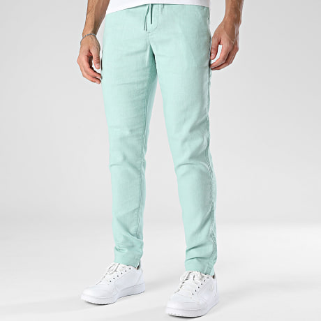 Tommy Hilfiger - Pantalón de lino regular fit Harlem 2336 verde menta
