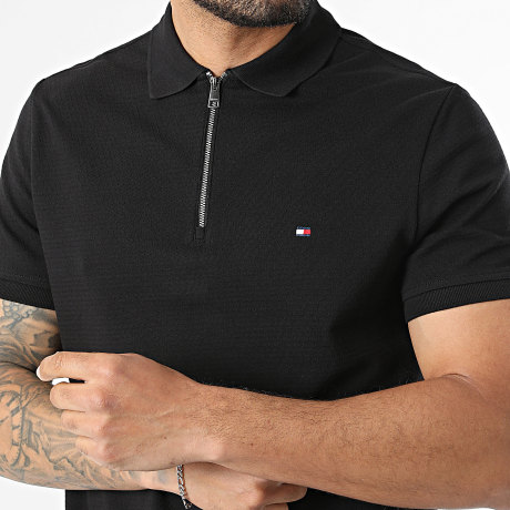 Tommy Hilfiger - Polo Manga Corta Cuello con Cremallera Airdot 2762 Negro