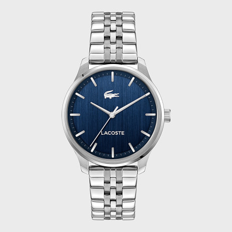 Lacoste - Horloge Lisbon Logo Crocodile Zilver Marineblauw