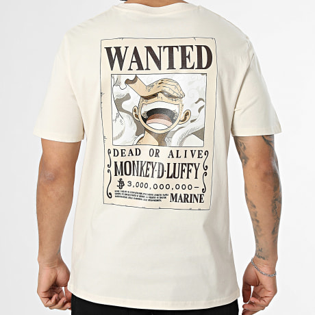 One Piece - Tee Shirt Oversize Wanted Luffy Beige