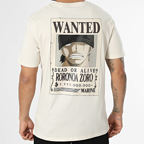One Piece - Tee Shirt Oversize Wanted Zoro Beige