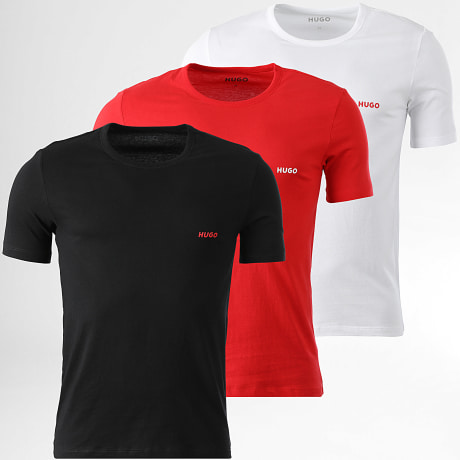 HUGO - Pack aus 3 T-Shirts 50532811 Schwarz Weiß Rot