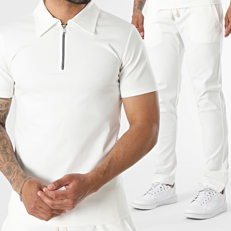 MTX - Poloshirt Kurzarm Mit Reißverschlusskragen Und Hose 1556 8394 Hellbeige