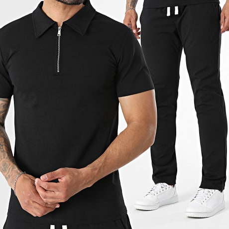 MTX - Poloshirt Kurzarm Mit Reißverschlusskragen Und Hose 1556 8394 Schwarz