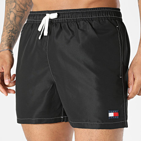 Tommy Jeans - Short De Bain Medium Drawstring Solid 3852 Noir