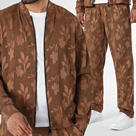 Uniplay - Ensemble Veste Zippée Et Pantalon 232 230 Marron