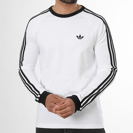 Adidas Originals - Camiseta Manga Larga A Bandas 3 Stripes KE3545 Blanco Negro