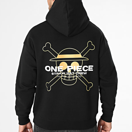 One Piece - Sudadera con Capucha Relaxed RPRST Skull Negro