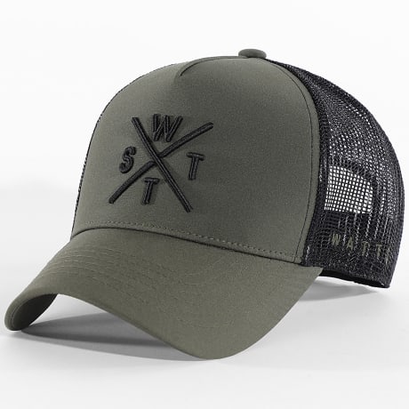 Watts - Casquette Trucker Tribe Vert Kaki Noir