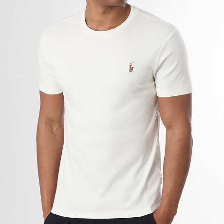 Polo Ralph Lauren - Tee Shirt Custom Slim Fit Oxford Beige Clair