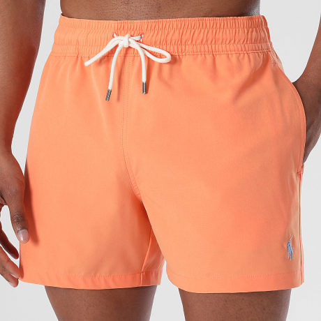 Polo Ralph Lauren - Short De Bain Original Player Orange Bleu Clair