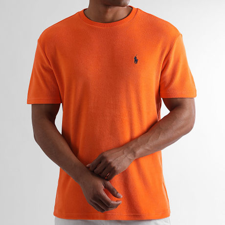 Polo Ralph Lauren - T-Shirt Tecido Felpudo Classic Fit Original Player Laranja