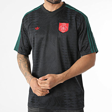 Adidas Originals - Maillot Col V A Bandes Jersey KD0468 Noir