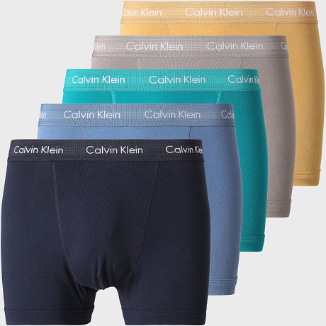 Calvin Klein - Pack of 5 Boxers NB2877A Navy Blue Light Blue Turquoise Yellow Taupe