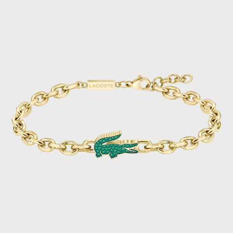 Lacoste - Bracelet Arthor Strass Doré Vert