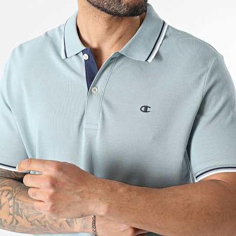 Champion - Polo Short Sleeves 220897 Light Blue Navy Blue White