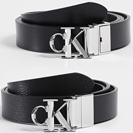 Calvin Klein - Cinto Reversível Feminino Facted F7044G Preto Prateado