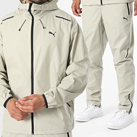 Puma - Co-ord Set Jass Capuchon Rits En Joggingbroek Pumatech 634419 634420 Beige