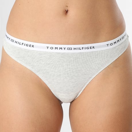 Tommy Hilfiger - Tanga Mujer Cotton 5875 Gris Jaspeado