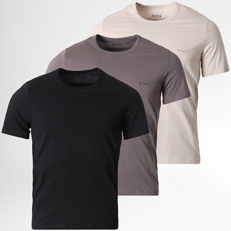 BOSS - Pack de 3 Camisetas 50532468 Beige Gris Antracita Negro